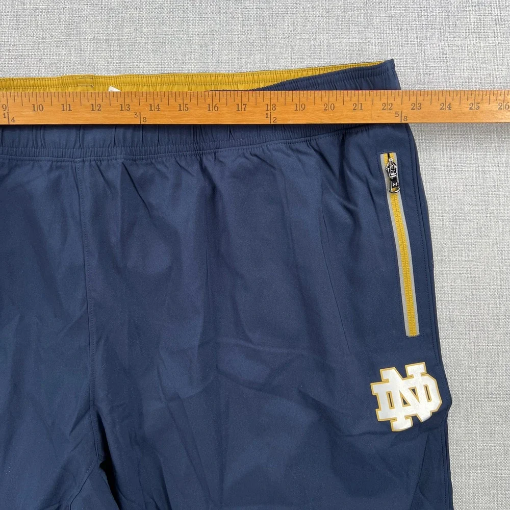 NEW Under Armour Notre Dame Team Issue Track Pants Mens 3XL Navy Blue Gold Logo